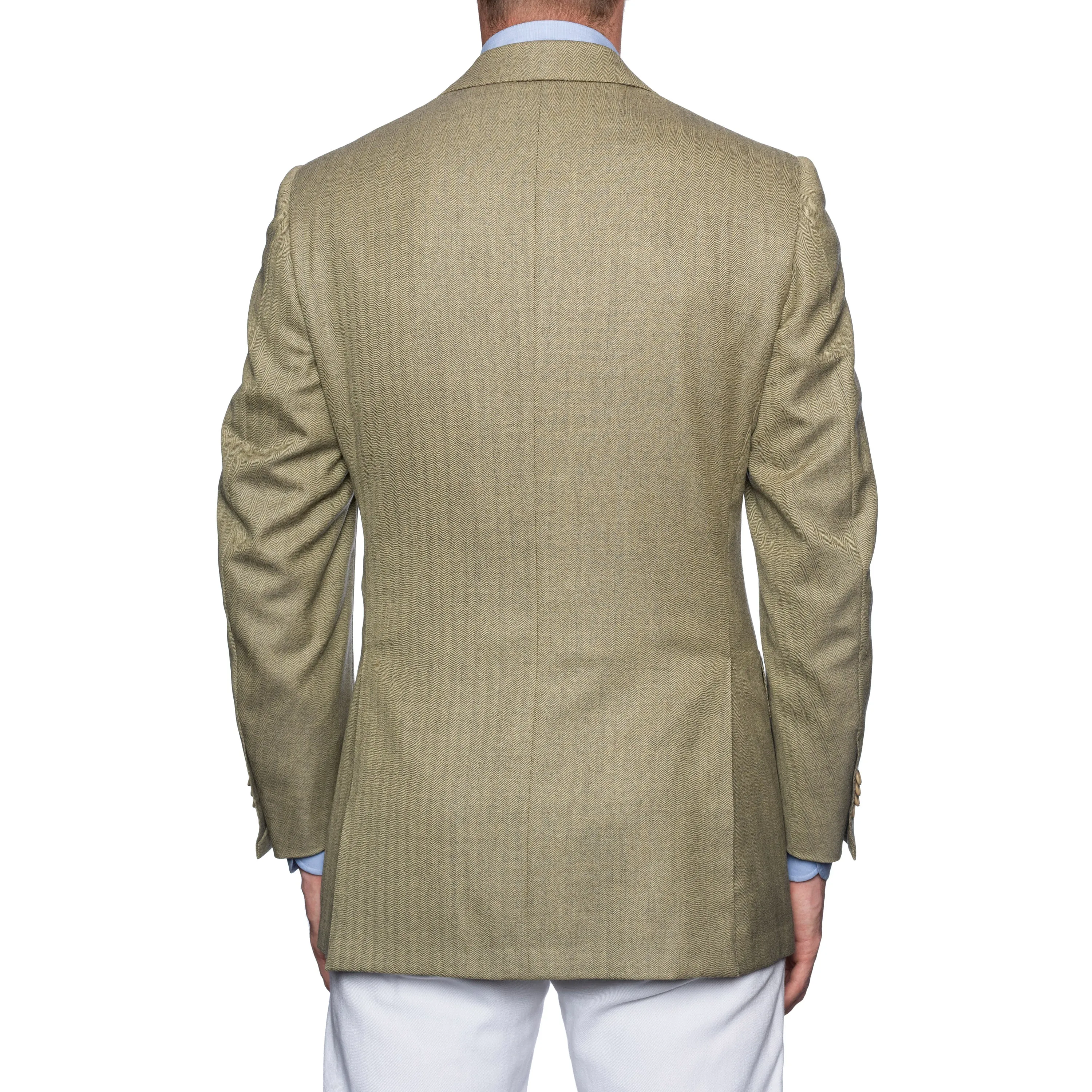 CASTANGIA 1850 Olive Herringbone Merino Wool Sport Coat Jacket EU 48 NEW US 38