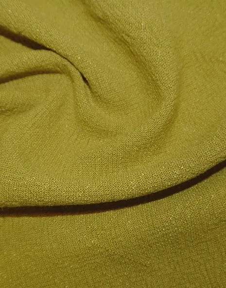 Chartreuse Stonewashed Linen Viscose Fabric