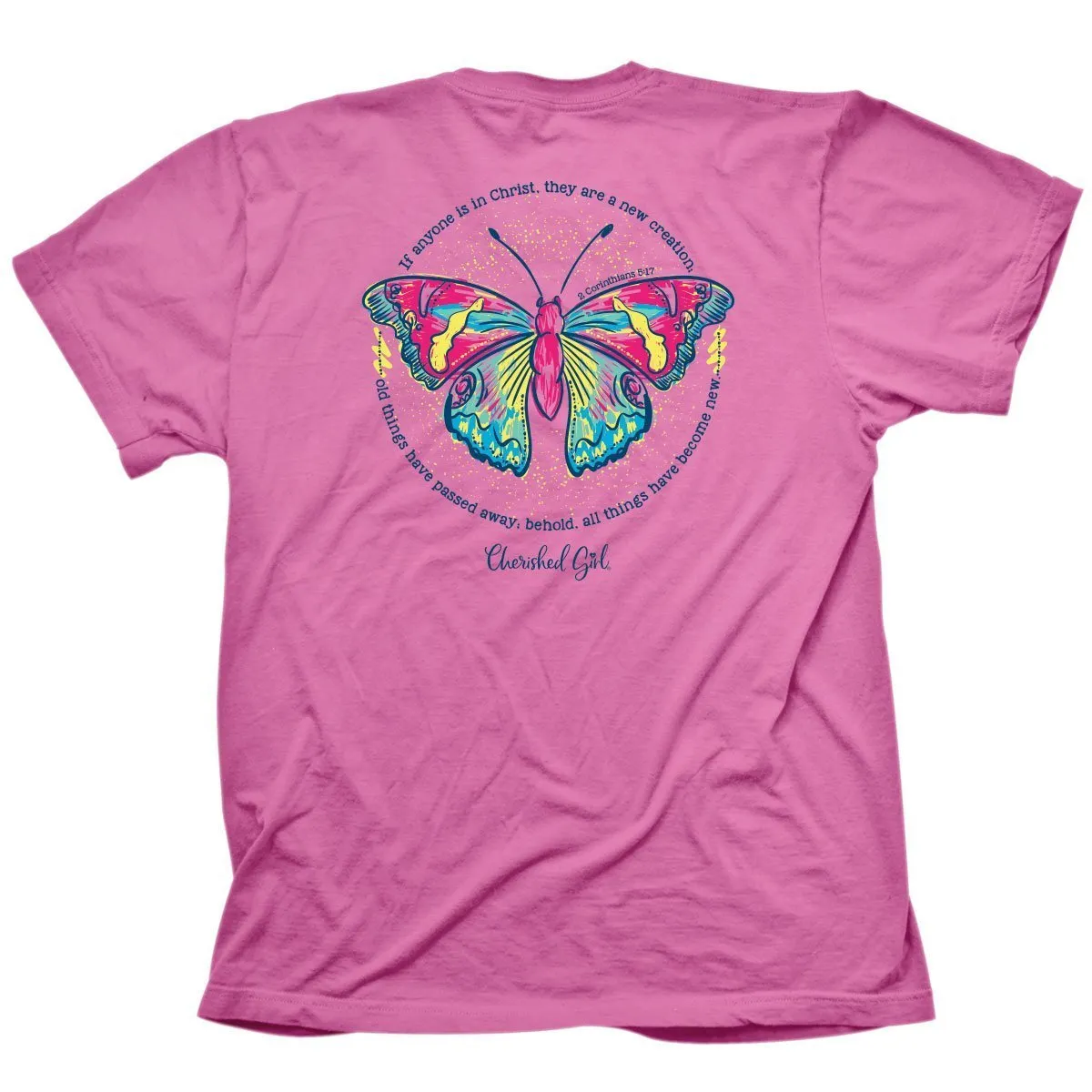 Cherished Girl Butterfly Girlie Christian Bright T Shirt