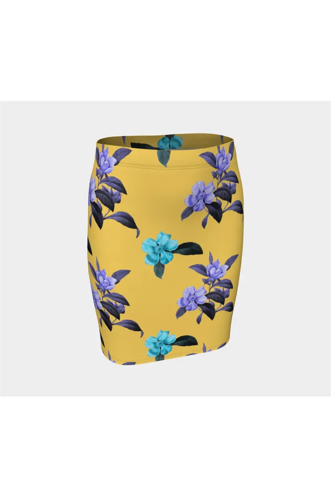 Christmas Roses on Gold Fitted Skirt