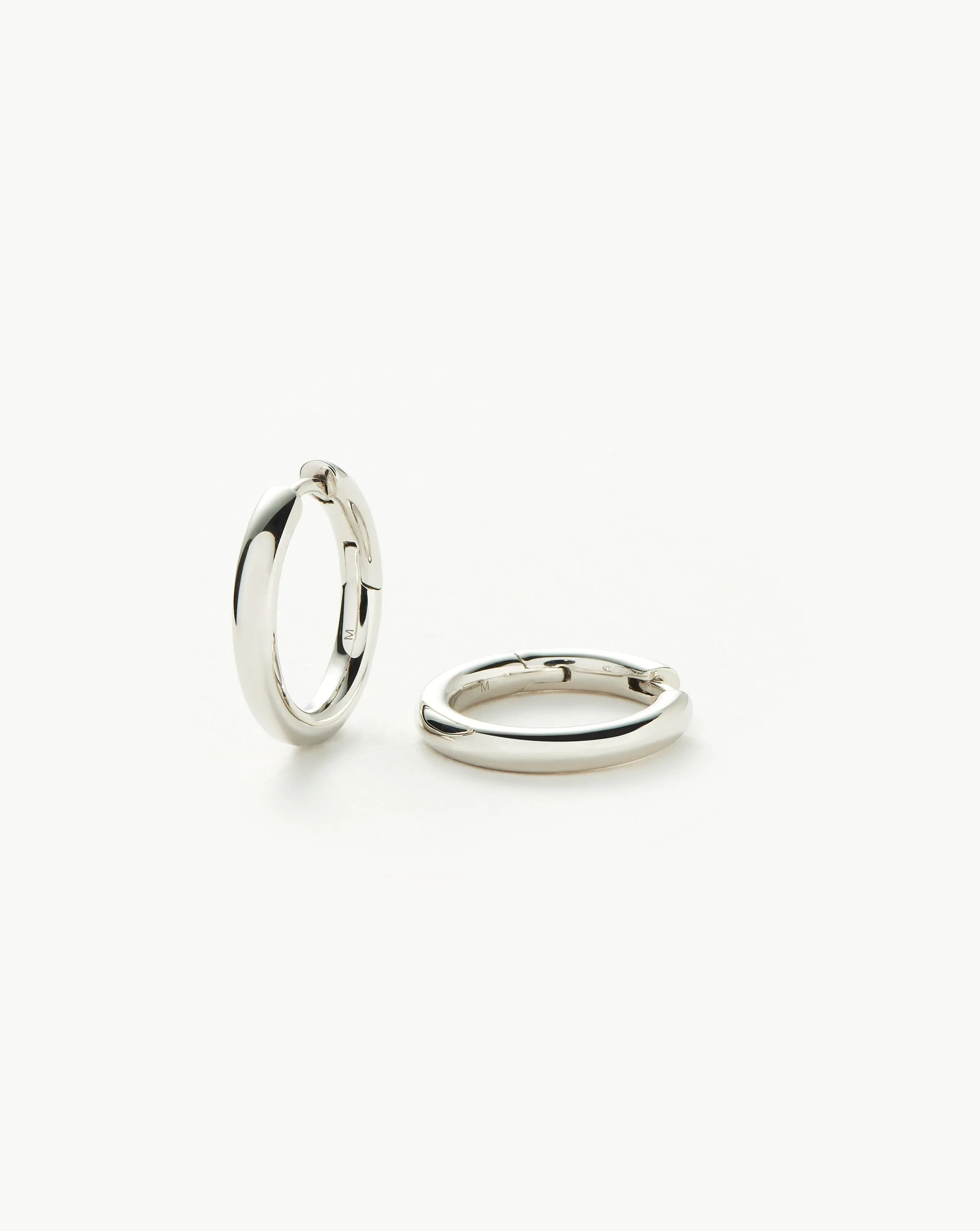 Classic Tunnel Medium Hoop Earrings | Silver Plated