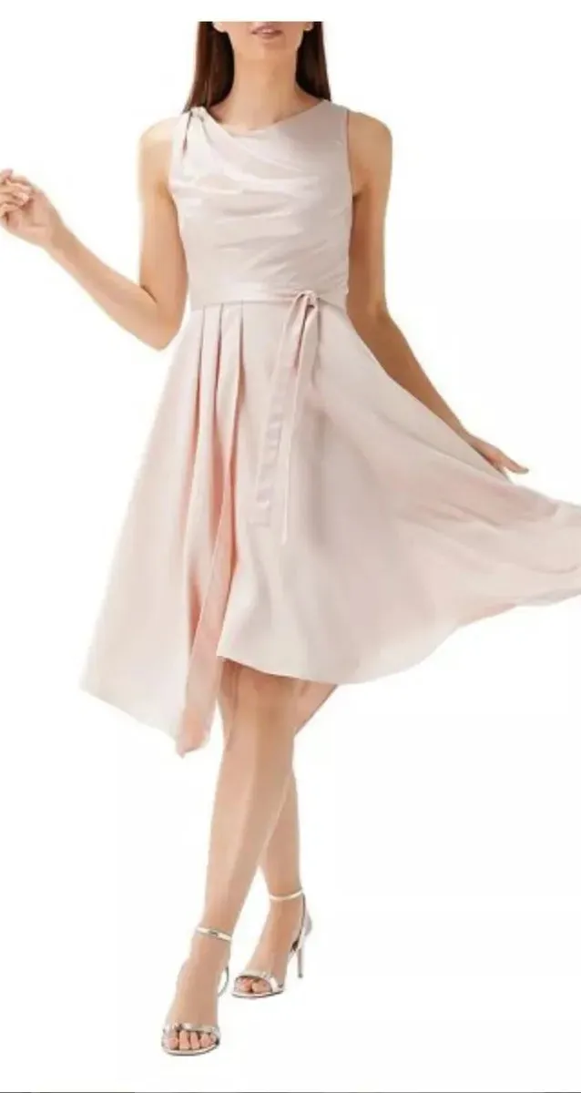 Coast Pink Savannah Soft Midi Dress Blush UK 14