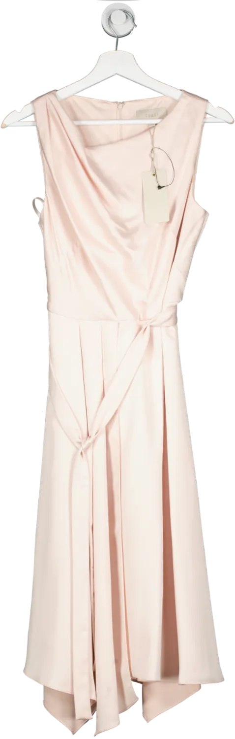 Coast Pink Savannah Soft Midi Dress Blush UK 14