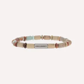 Colourful Cal Barrel Gemstone Bracelet Aqua Terra