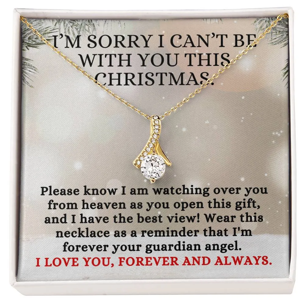 Condolence Gift, I'm Sorry I Can't Be With You This Christmas, Alluring Beauty Pendant Memorial Necklace