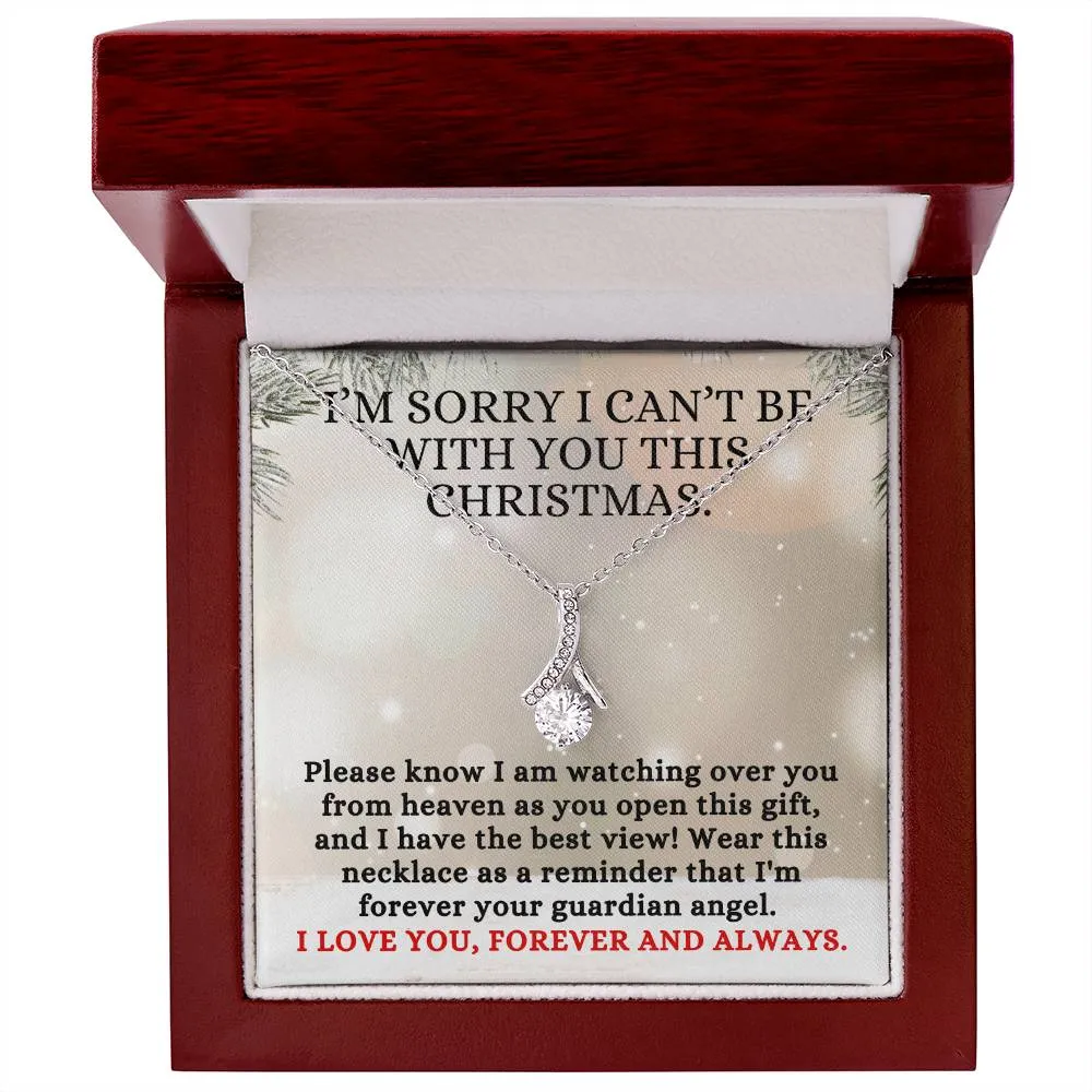 Condolence Gift, I'm Sorry I Can't Be With You This Christmas, Alluring Beauty Pendant Memorial Necklace