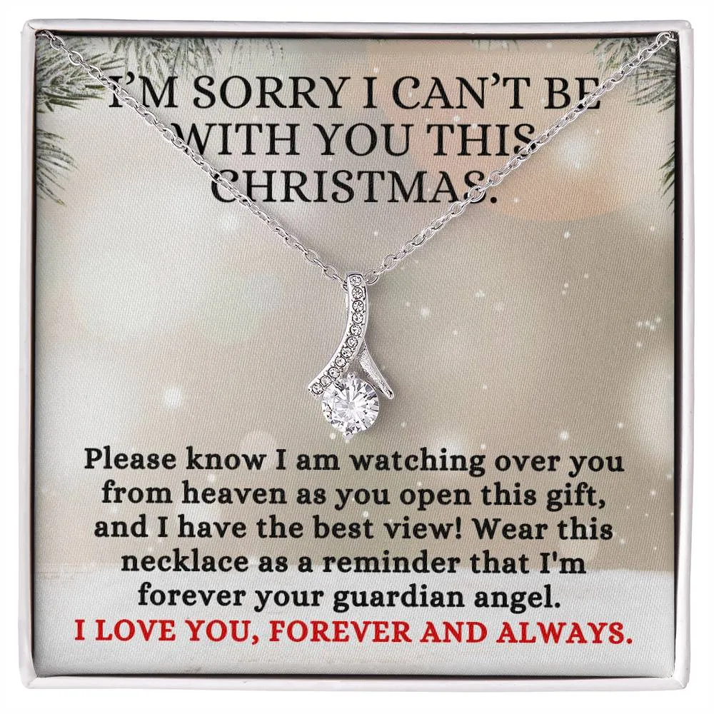 Condolence Gift, I'm Sorry I Can't Be With You This Christmas, Alluring Beauty Pendant Memorial Necklace