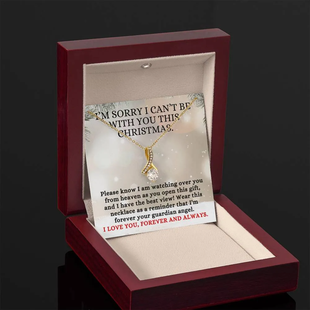 Condolence Gift, I'm Sorry I Can't Be With You This Christmas, Alluring Beauty Pendant Memorial Necklace