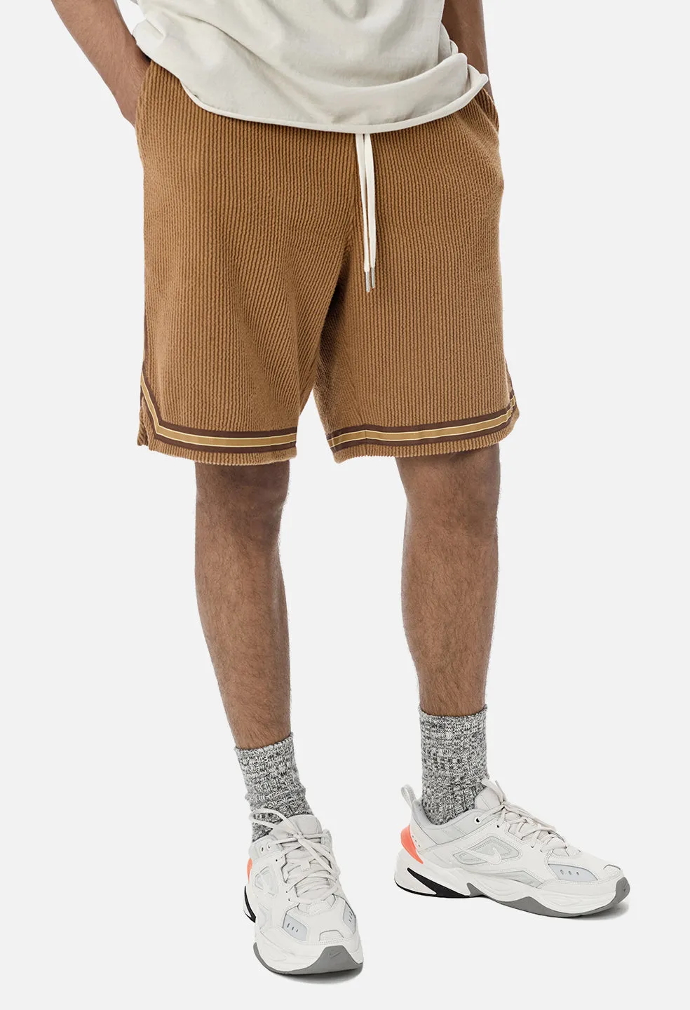 Corduroy Basketball Shorts / Gold