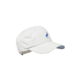 Covington Cap - Worth Avenue White with Barbados Blue Gingham and Barbados Blue Stork