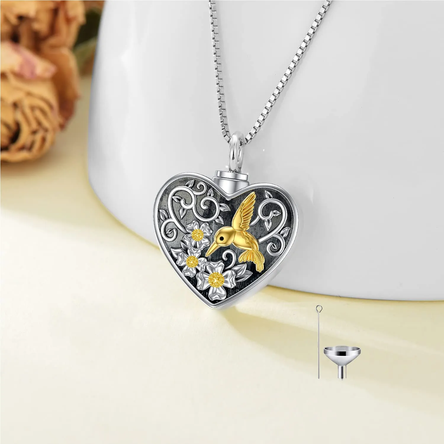 Cremation Jewelry for Ashes Urn Necklace for Ashes for Women 925 Sterling Silver Heart Cremation Jewelry Memorial Gifts for Girls