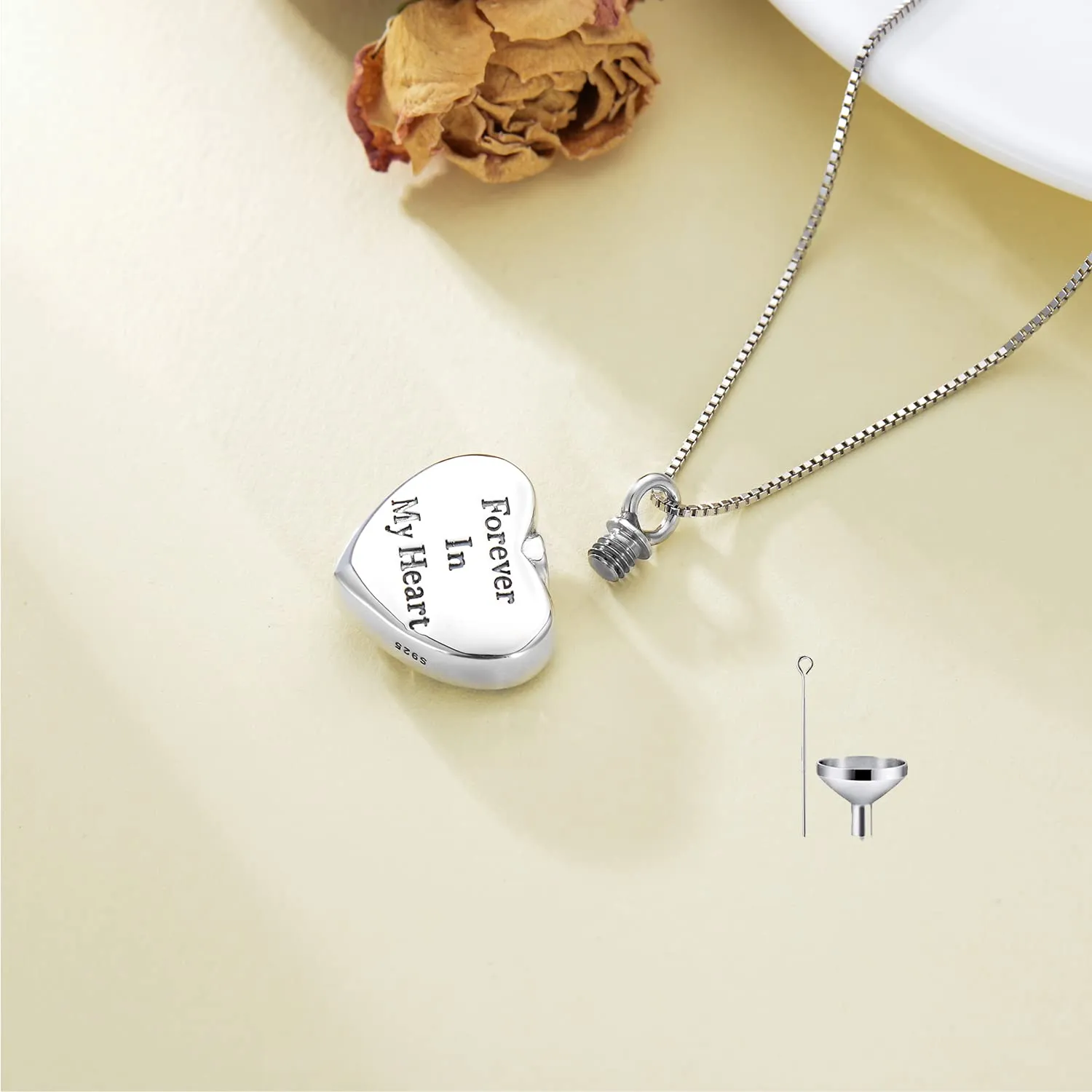 Cremation Jewelry for Ashes Urn Necklace for Ashes for Women 925 Sterling Silver Heart Cremation Jewelry Memorial Gifts for Girls