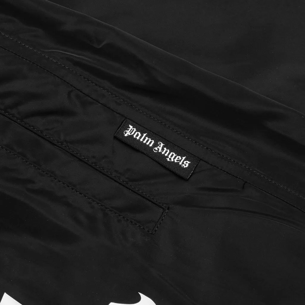 Curved Logo Swim Short - Black/White