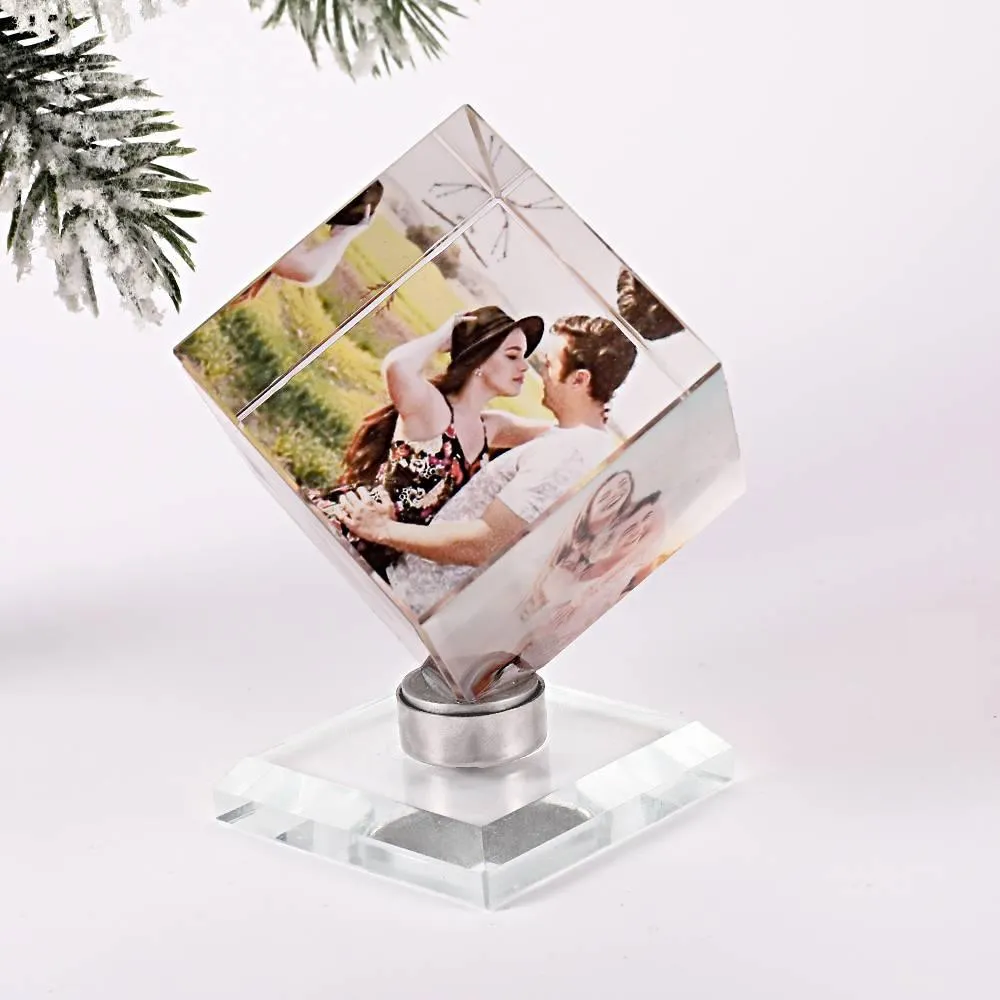 Custom Crystal Photo Frame Rubik's Cube Keepsake 50mm