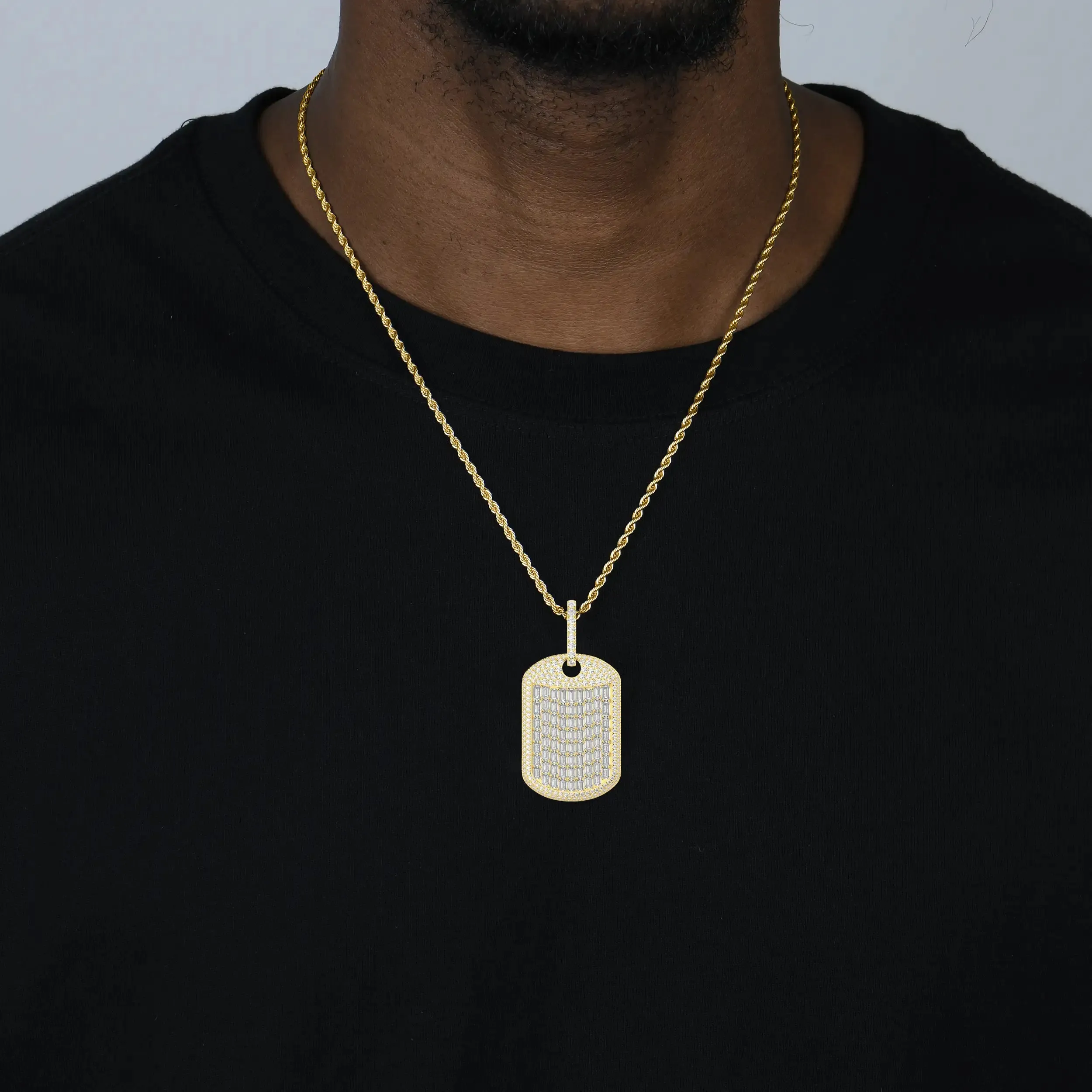 Custom Iced Out Dog Tag Pendant