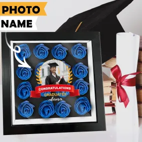 Custom Photo&Name Wheat Graduation Cover Flower Shadow Box Display Personalized Graduation Gift Decorations