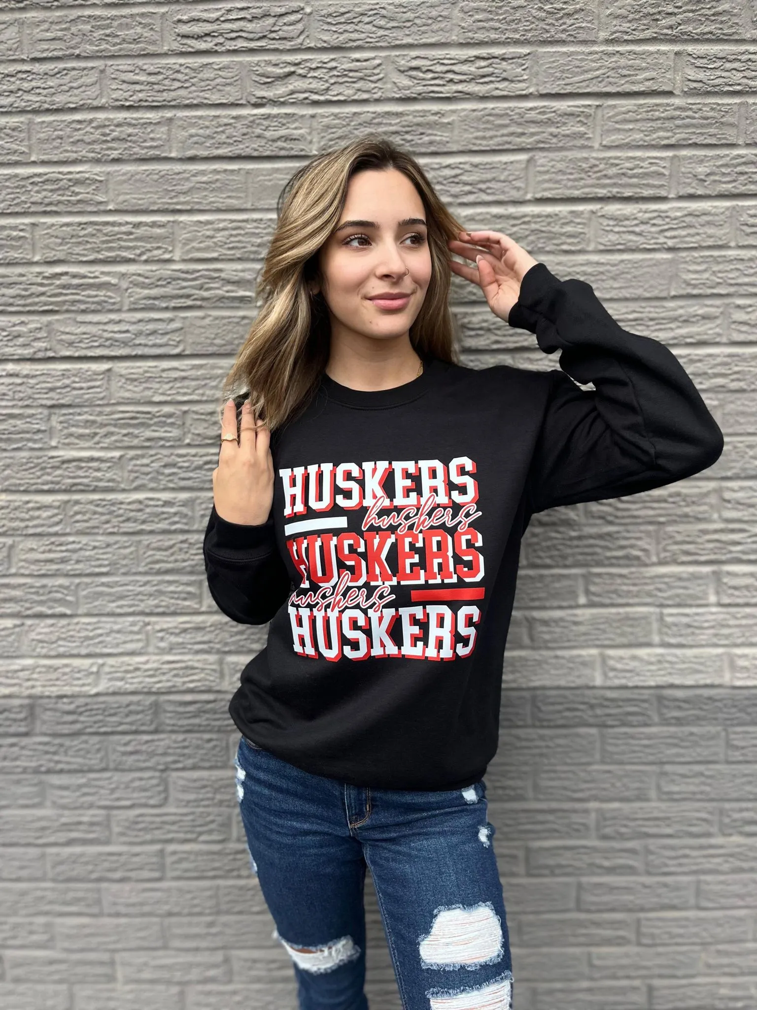 Custom Repeating Layered Mascot Sweatshirt