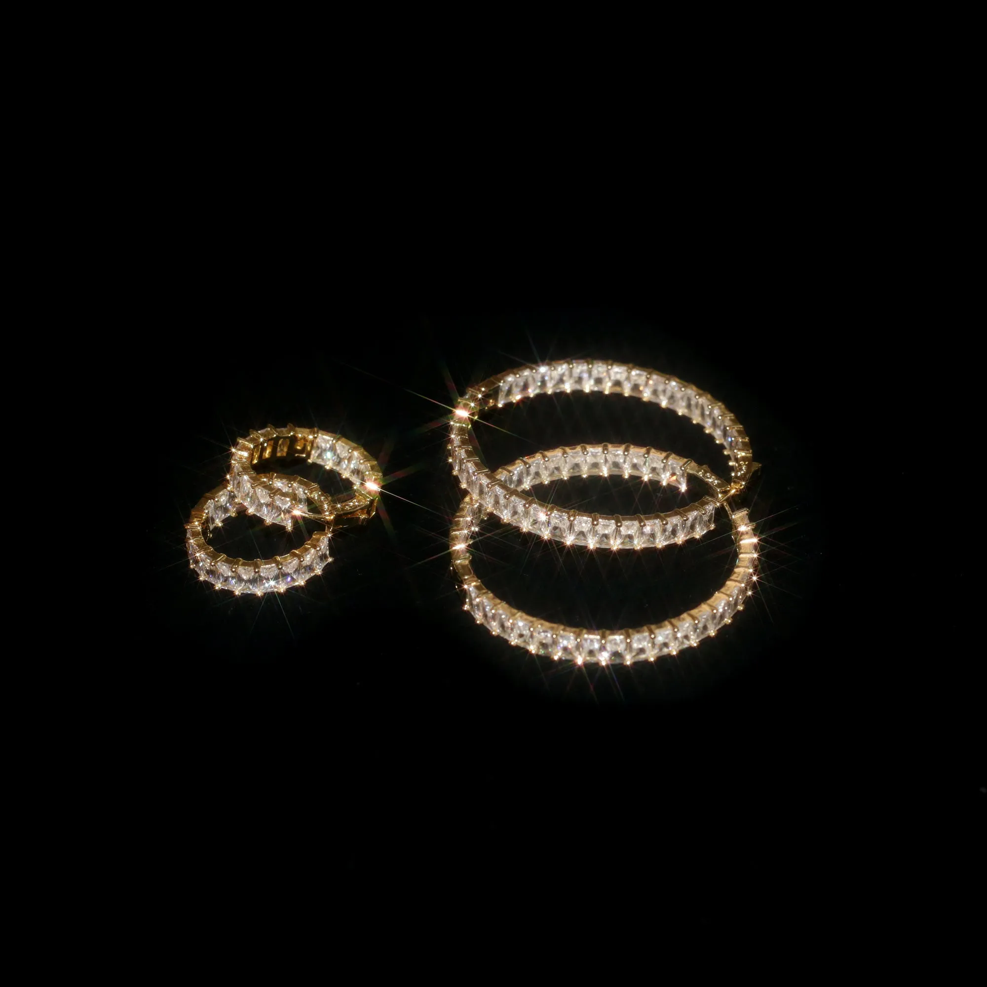 CZ BAGUETTE HOOPS