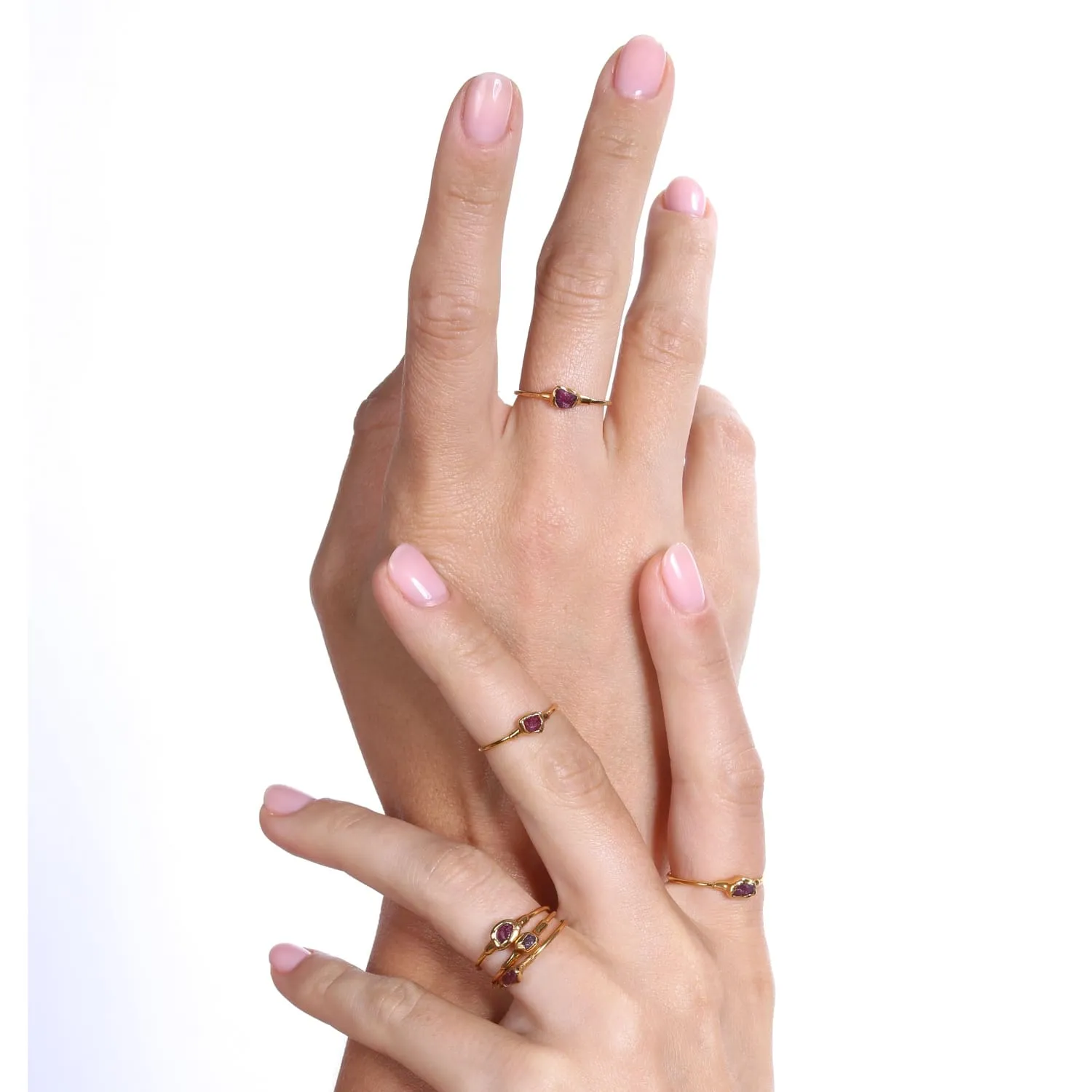 Dainty Raw Ruby Ring in Sterling Silver