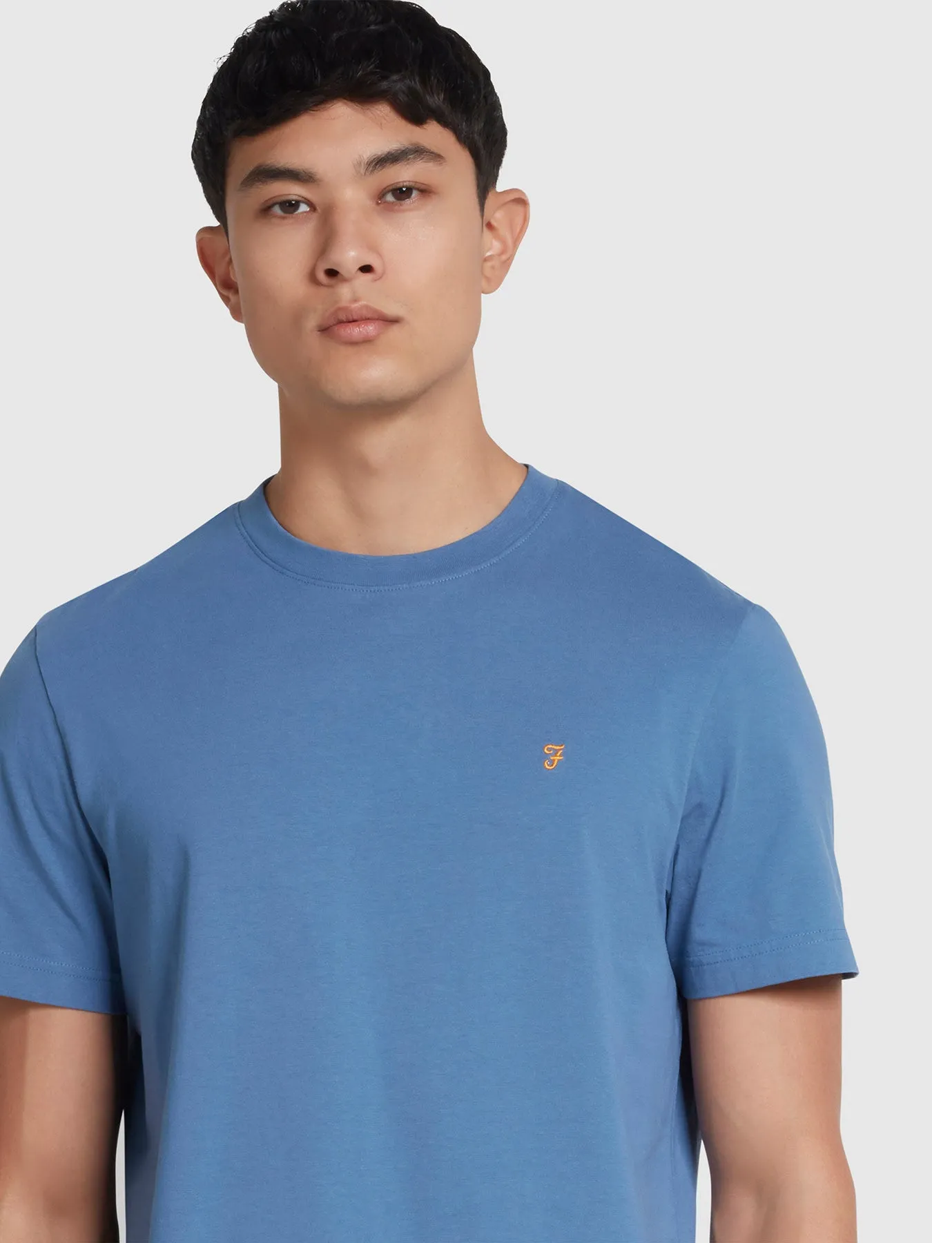 Danny Regular Fit Organic Cotton T-Shirt In Sheaf Blue