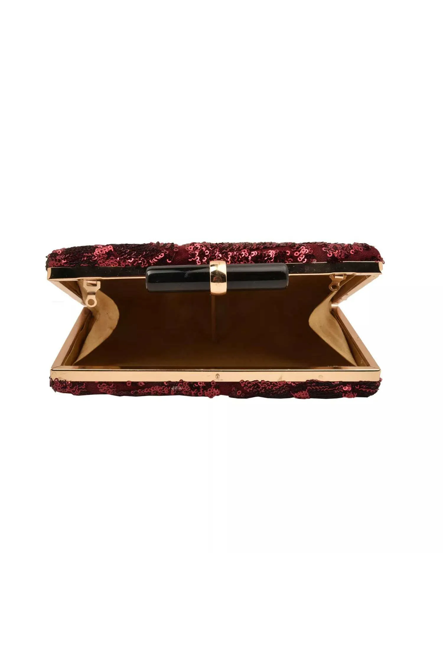 Deep Wine Sequins Party Clutch