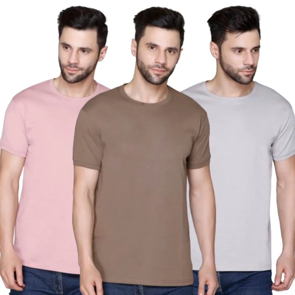 Derby Combo Pack of Men's Round Neck Casual T-shirts