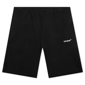 Diag Helvetica Sweatshort - Black/White