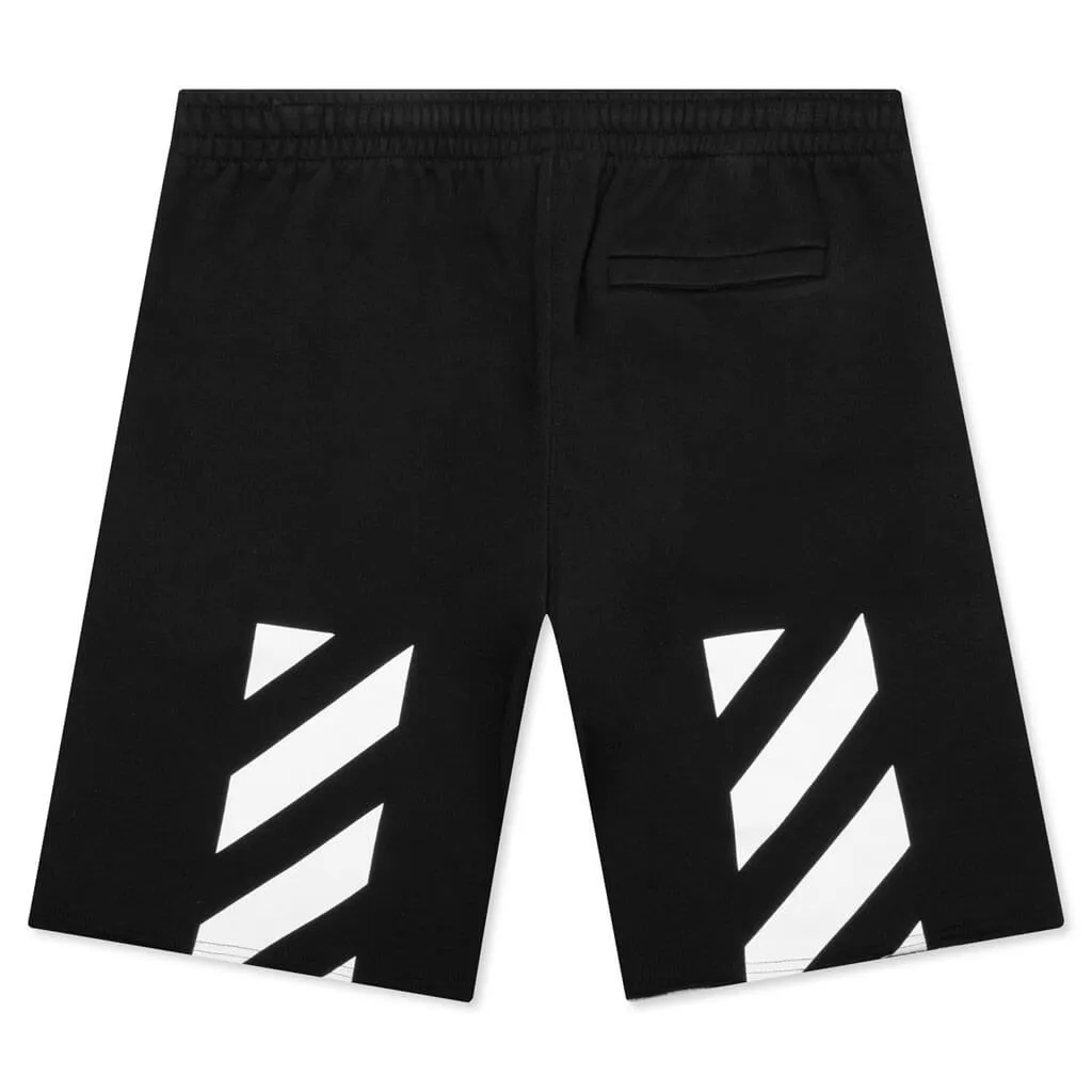 Diag Helvetica Sweatshort - Black/White