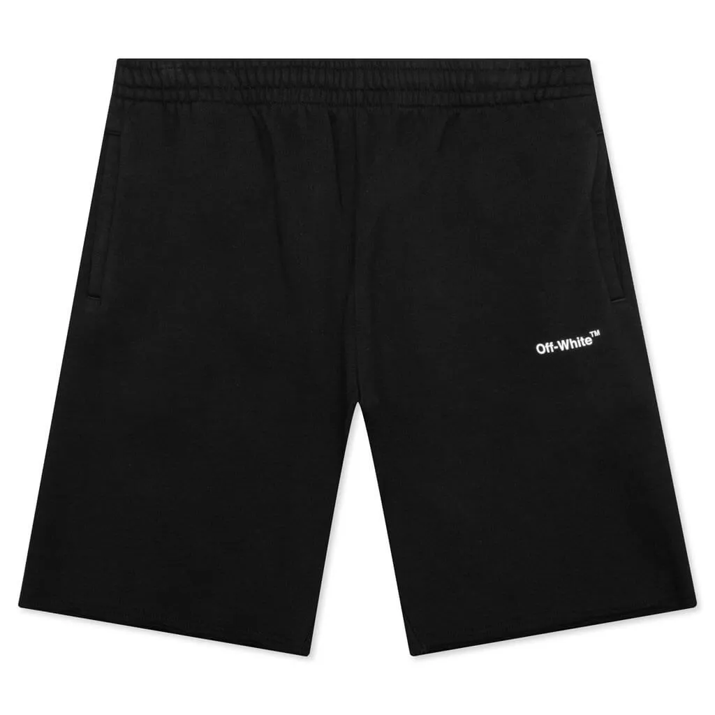 Diag Helvetica Sweatshort - Black/White