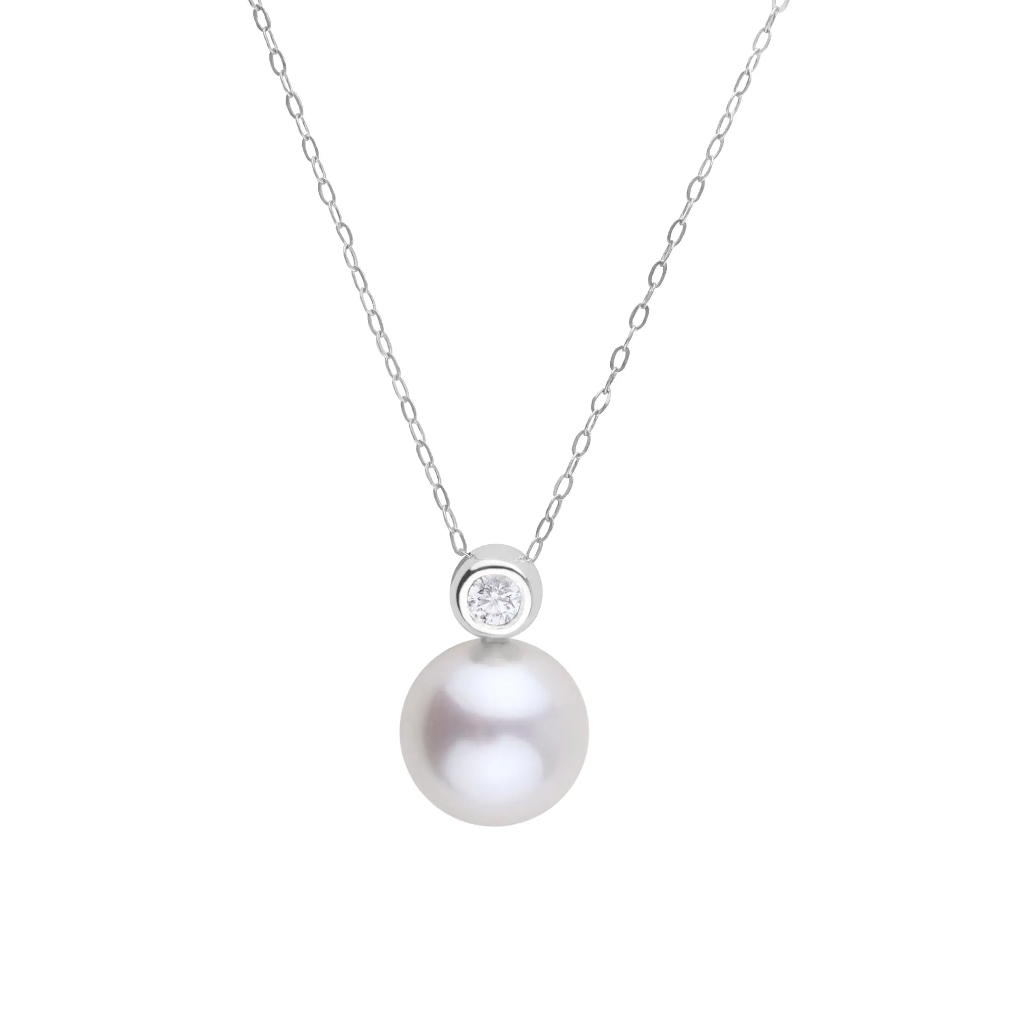 Diamond Dot Collection 10.0-11.0 mm White South Sea Pearl & Diamond Pendant