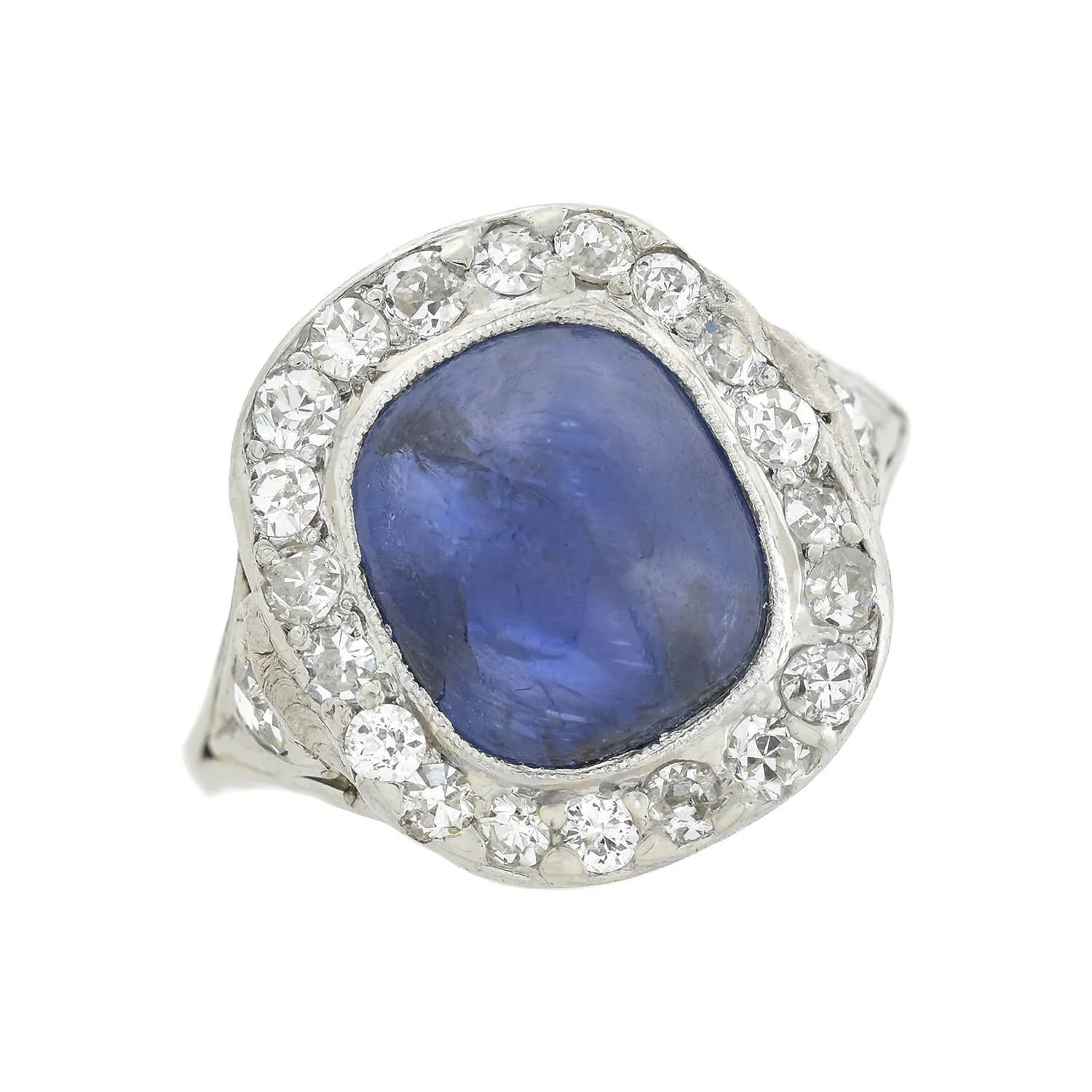 Edwardian Platinum Diamond   Sapphire 3ctw  Center