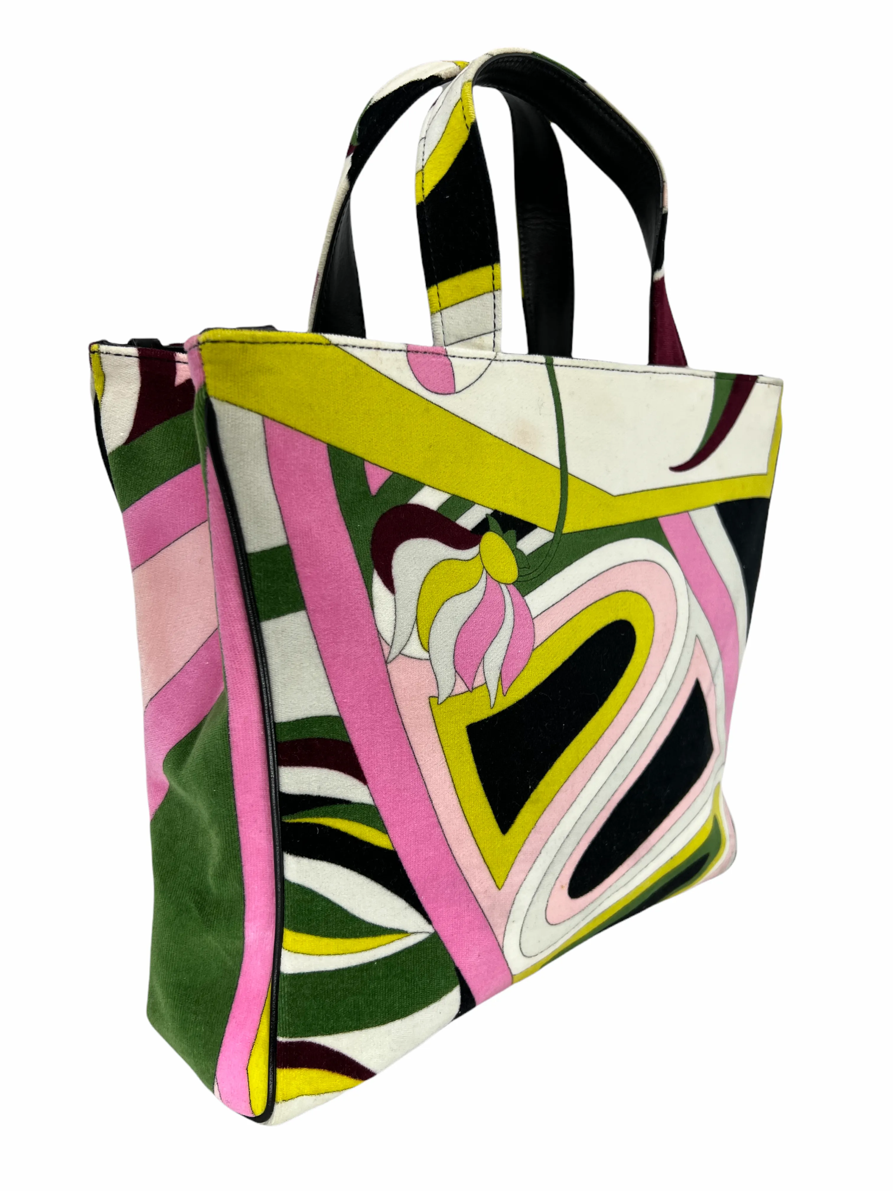 Emilio Pucci Vintage Abstract Print Velvet Tote