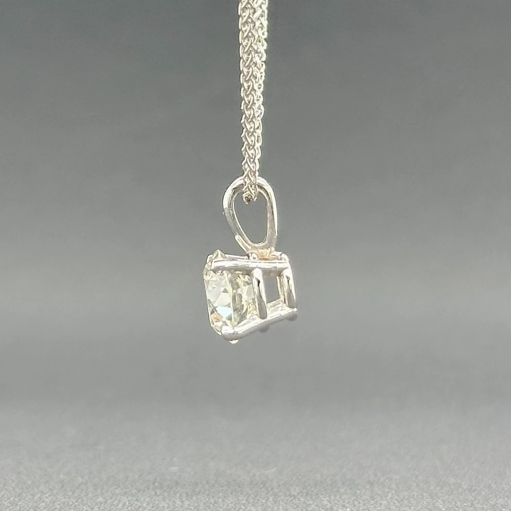 Estate 14K W Gold 1.16ct H/SI2 Diamond Pendant