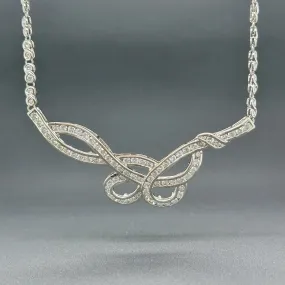 Estate 18K W Gold 4.29ctw G-H/SI1-2 Diamond Box Necklace