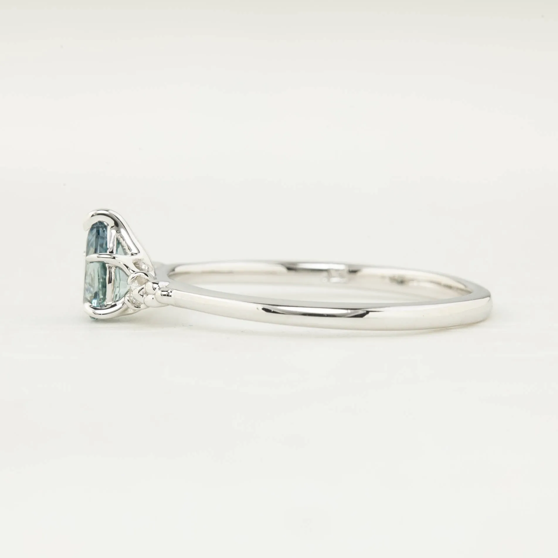 Estel Ring 0.50ct Light Blue Montana Sapphire Ring, 14k White Gold