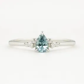 Estel Ring 0.50ct Light Blue Montana Sapphire Ring, 14k White Gold