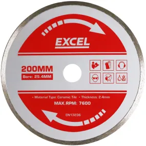 Excel 200mm Wet Tile Cutting Diamond Blade