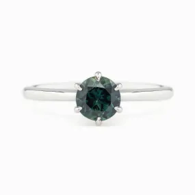 Floryn Ring 0.89ct Parti Blue Green Queensland Sapphire, 14K White Gold (One of a kind)