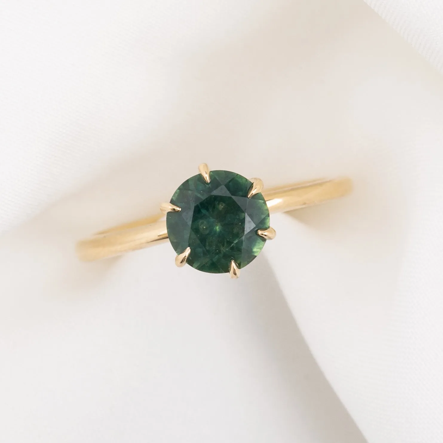 Floryn Ring 1.58ct Green Montana Sapphire, 14k Yellow Gold (One of a kind)