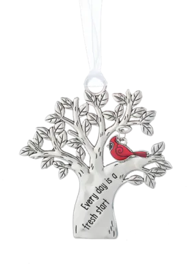 Fresh Start Cardinal Tree Ornament - Inspirational Reminder of Renewal