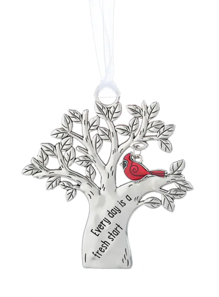 Fresh Start Cardinal Tree Ornament - Inspirational Reminder of Renewal