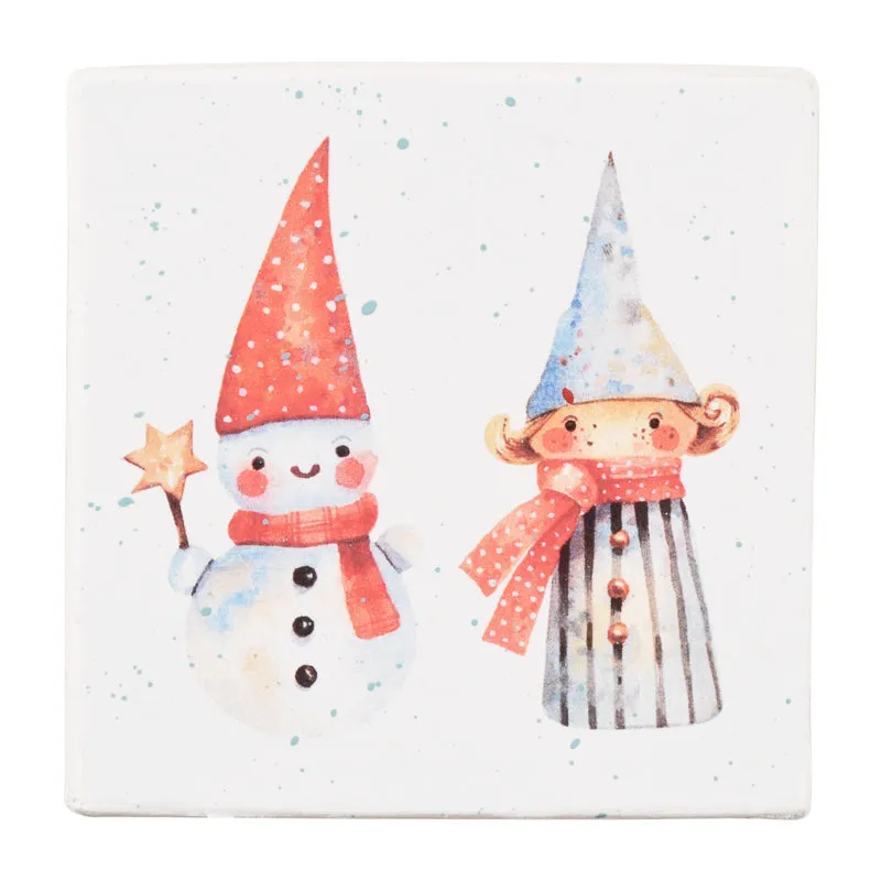 Gift Boxes-Christmas Gnomes-Paper Mache-Square-X-Small-Quantity 1