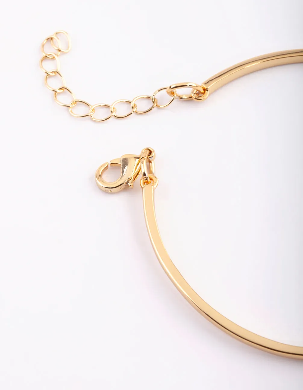 Gold Plated Baguette Bangle with Cubic Zirconia