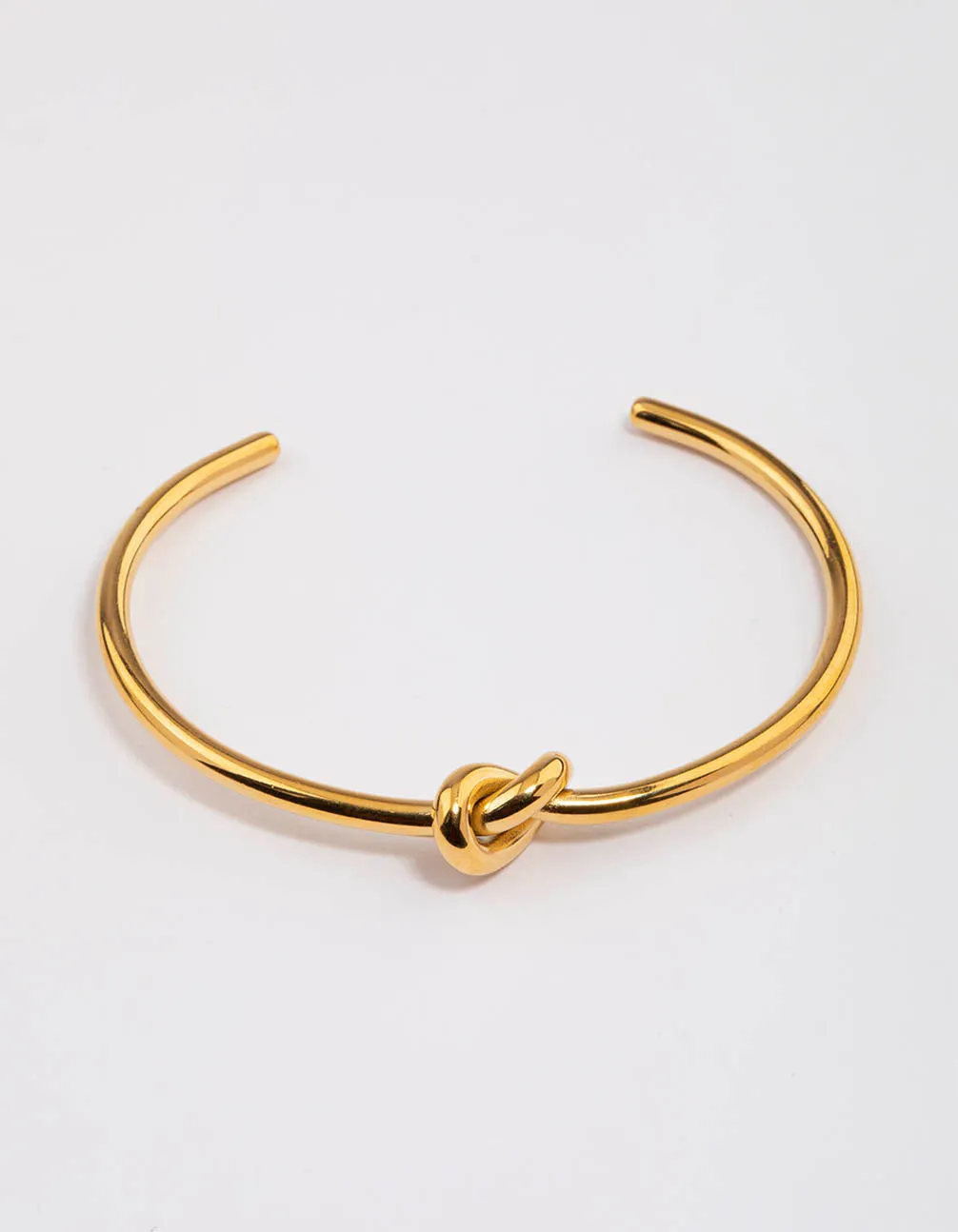 Gold Plated Stainless Steel Basic Knotted Wrist Cuff