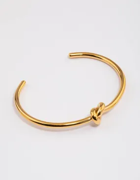 Gold Plated Stainless Steel Basic Knotted Wrist Cuff