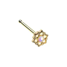 Golden Illuminating Mandala Ornate WildKlass Nose Stud Ring