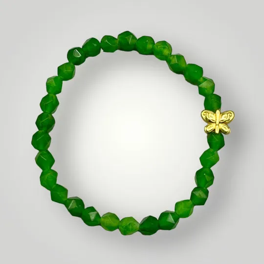 Green Jade and Butterfly Bracelet