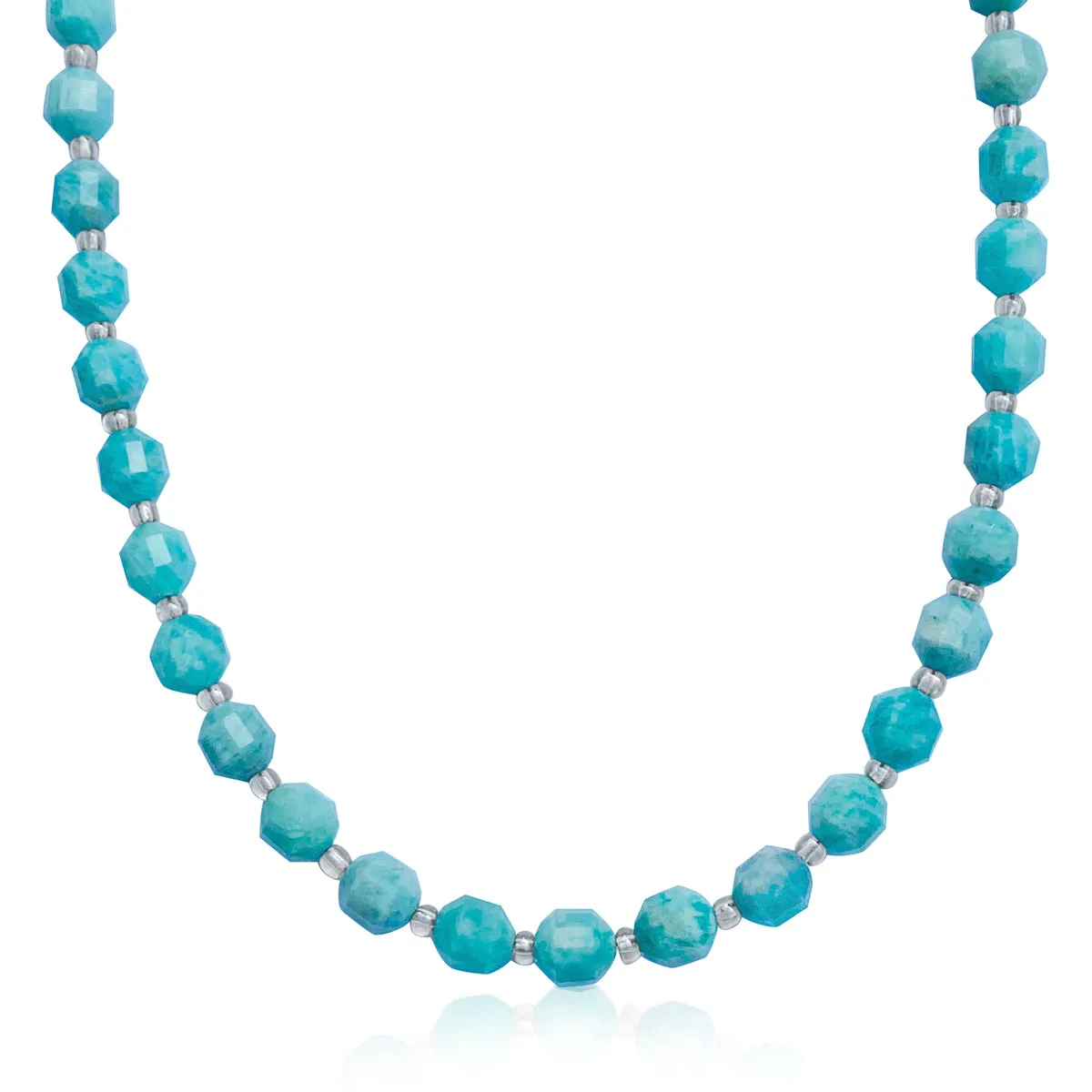 Healing Tube Natural Amazonite Necklace for Courage