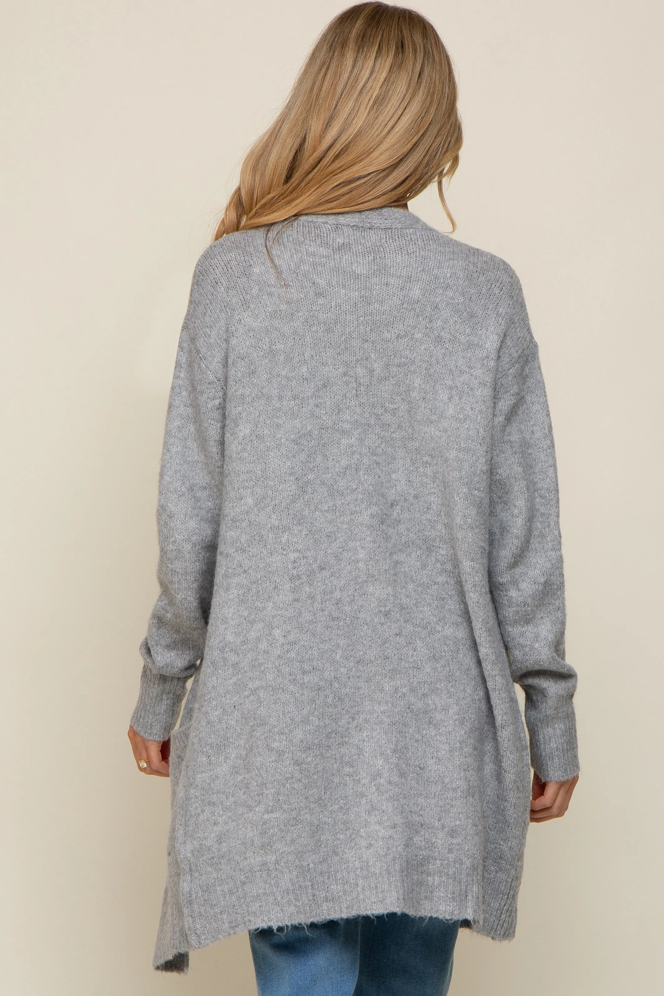 Heather Grey Basic Knit Maternity Cardigan