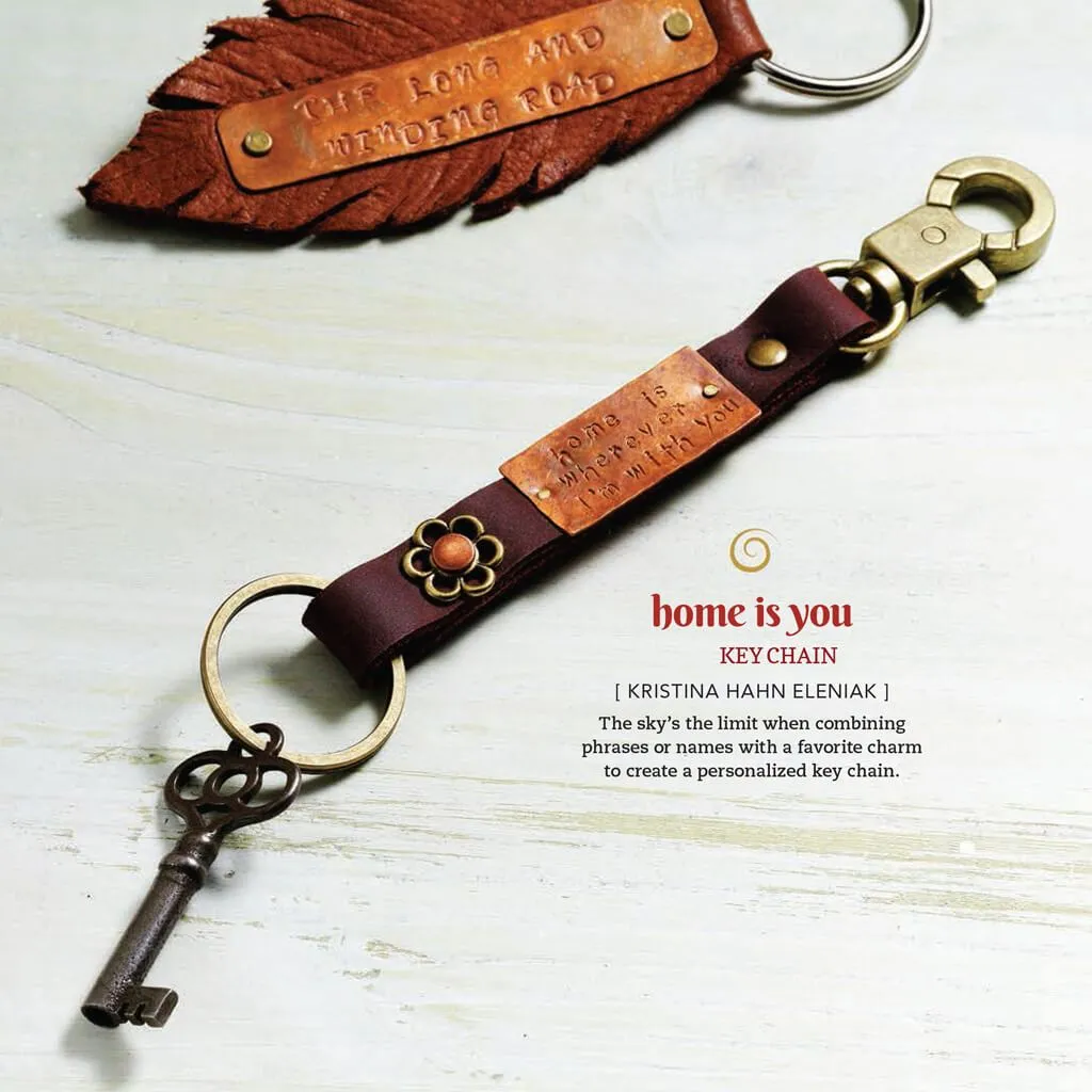 home is wherever i'm with you // leather, copper and brass key ring / key fob